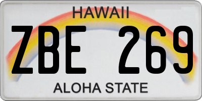 HI license plate ZBE269