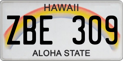 HI license plate ZBE309