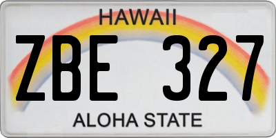 HI license plate ZBE327
