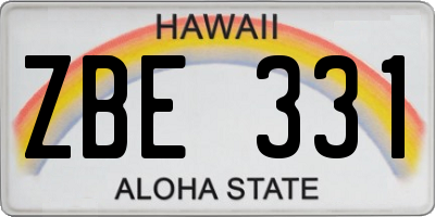 HI license plate ZBE331