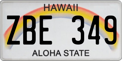 HI license plate ZBE349