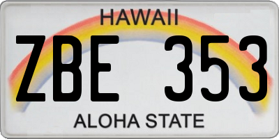 HI license plate ZBE353