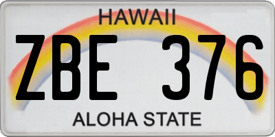 HI license plate ZBE376