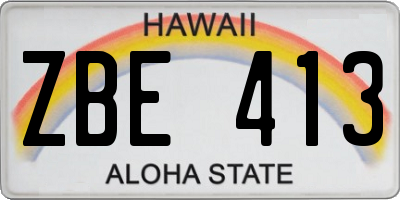 HI license plate ZBE413