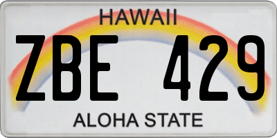 HI license plate ZBE429