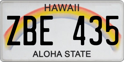 HI license plate ZBE435