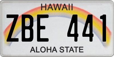 HI license plate ZBE441