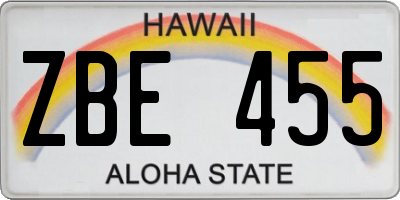 HI license plate ZBE455