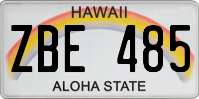 HI license plate ZBE485