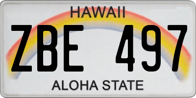 HI license plate ZBE497