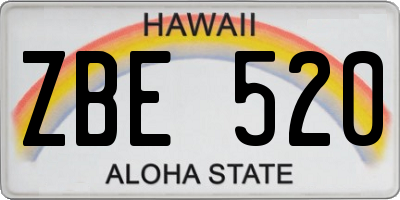 HI license plate ZBE520