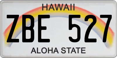 HI license plate ZBE527