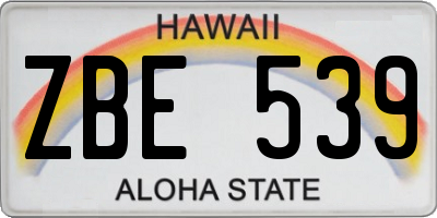 HI license plate ZBE539