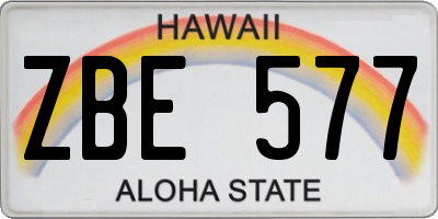 HI license plate ZBE577