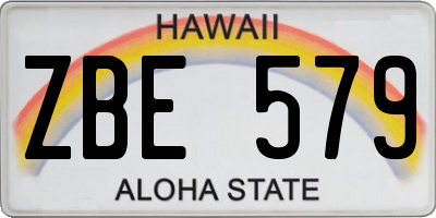 HI license plate ZBE579
