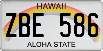 HI license plate ZBE586