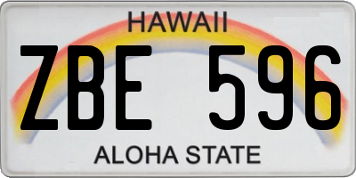 HI license plate ZBE596