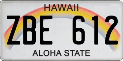 HI license plate ZBE612