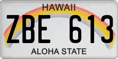 HI license plate ZBE613