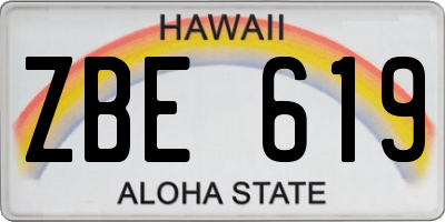 HI license plate ZBE619