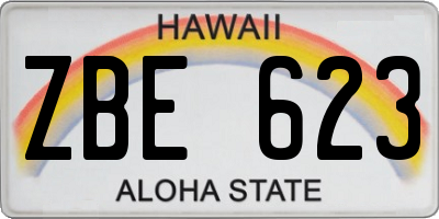 HI license plate ZBE623