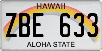 HI license plate ZBE633