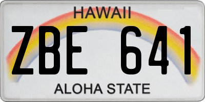 HI license plate ZBE641