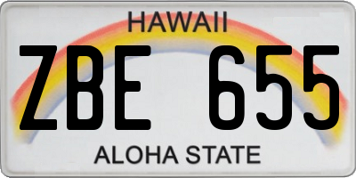 HI license plate ZBE655