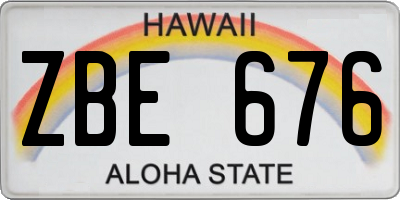 HI license plate ZBE676