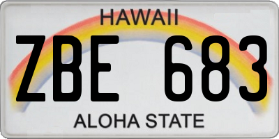 HI license plate ZBE683