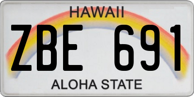 HI license plate ZBE691
