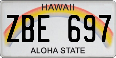 HI license plate ZBE697