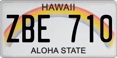 HI license plate ZBE710