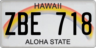 HI license plate ZBE718