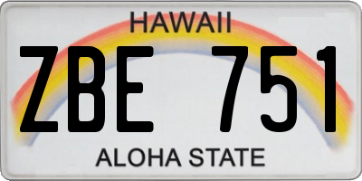HI license plate ZBE751