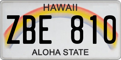 HI license plate ZBE810