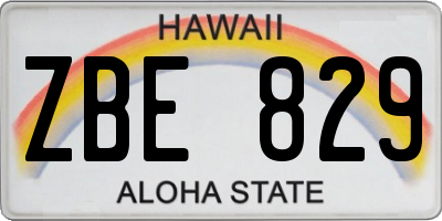 HI license plate ZBE829