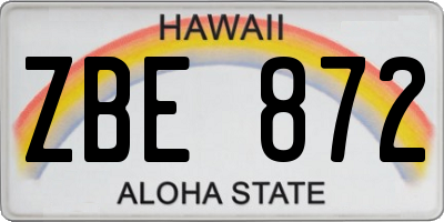 HI license plate ZBE872