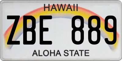 HI license plate ZBE889