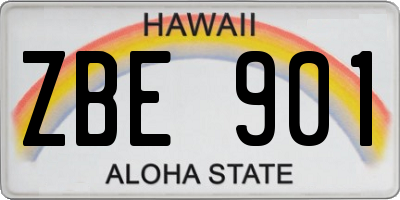 HI license plate ZBE901