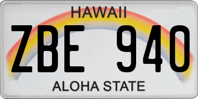 HI license plate ZBE940