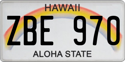 HI license plate ZBE970