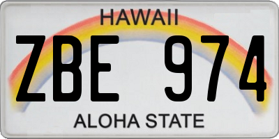 HI license plate ZBE974