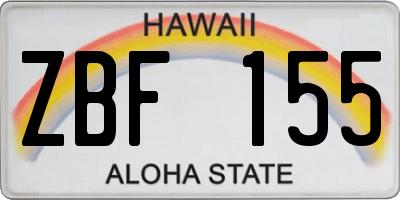 HI license plate ZBF155
