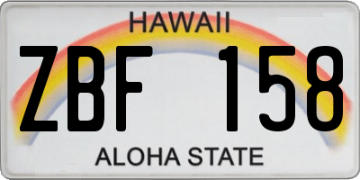 HI license plate ZBF158