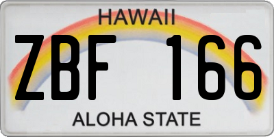 HI license plate ZBF166