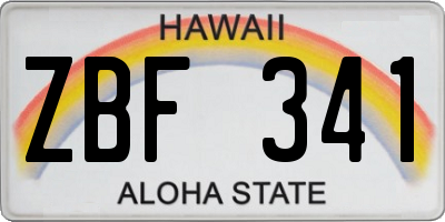 HI license plate ZBF341