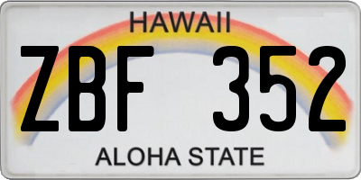 HI license plate ZBF352