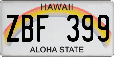 HI license plate ZBF399