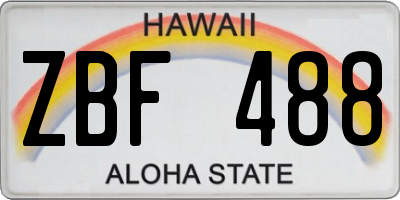 HI license plate ZBF488